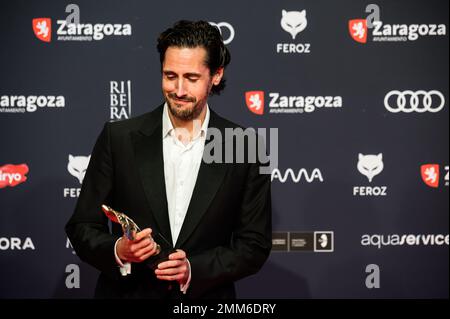 X edición de los Premios Feroz celegados el pasado 28 de enero en Zaragoza, España. LO mejor de la producción audiovisuel española del año. Banque D'Images