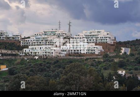 Complexe résidentiel moderne d'appartements, la cala de Mijas, sud de l'Espagne. Banque D'Images