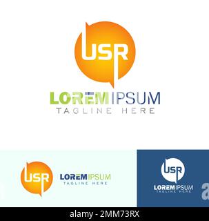 Un ensemble d'illustrations vectorielles du LOGO initial USR Monogram Illustration de Vecteur