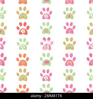 Paw imprimés Yk2 mode 200s mode sans couture motif de tissu Illustration de Vecteur