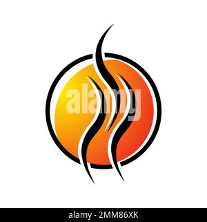 Illustration vectorielle de l'icône d'onde chaude sur fond blanc Illustration de Vecteur