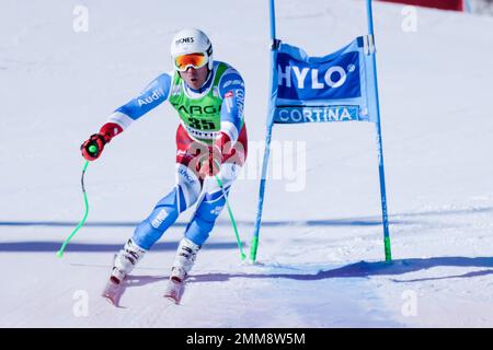 Olympia delle Tofane, Cortina d’Ampezzo, Italie, 29 janvier 2023, Clarey Johan (FRA) pendant la coupe du monde de ski Audi FIS 2023 - Super G pour hommes - course de ski alpin Banque D'Images