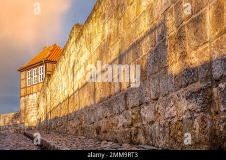 Images impressions de la ville de Quedlinburg, classée au patrimoine mondial, dans les montagnes Harz Banque D'Images