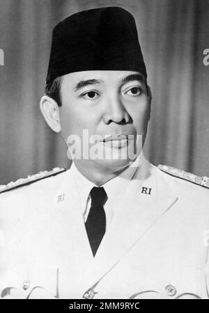 Sukarno (1901 – 1970) homme d'État indonésien, révolutionnaire et nationaliste, premier président de l'Indonésie, en service de 1945 à 1967. Banque D'Images