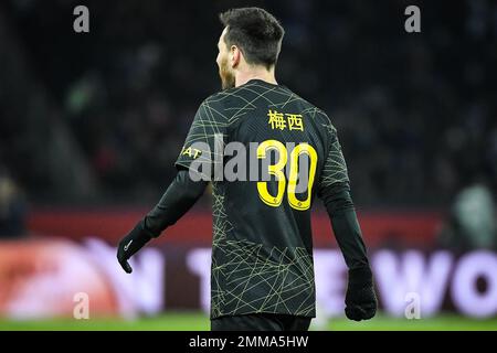 Paris, France, France. 29th janvier 2023. Lionel (Léo) MESSI du PSG lors du match de la Ligue 1 entre Paris Saint-Germain (PSG) et le Stade de Reims au stade du Parc des Princes sur 29 janvier 2023 à Paris, France. (Credit image: © Matthieu Mirville/ZUMA Press Wire) USAGE ÉDITORIAL SEULEMENT! Non destiné À un usage commercial ! Crédit : ZUMA Press, Inc./Alay Live News Banque D'Images