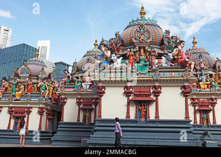 Le Temple Sri Mariamman, Chinatown, Singapour Banque D'Images