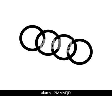 Audi, rotation, fond blanc, logo, marque Banque D'Images