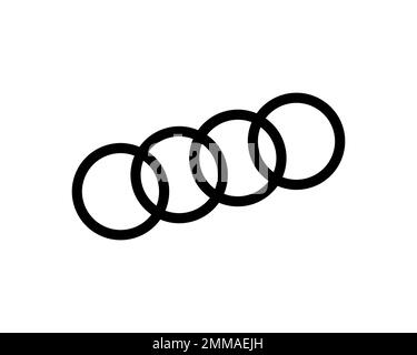 Audi, rotation, fond blanc, logo, marque Banque D'Images