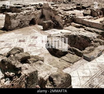 Les ruines de Paphos (Chypre) site classé au patrimoine mondial de l'UNESCO pour ses sites archéologiques importants. Banque D'Images