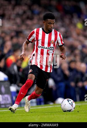 Amad Diallo de Sunderland lors du quatrième tour de la coupe Emirates FA à Craven Cottage, Londres. Date de la photo: Samedi 28 janvier 2023. Banque D'Images