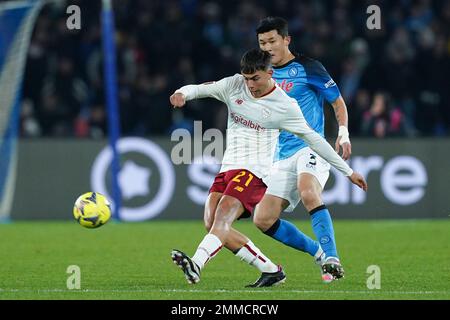Naples, Italie. 29th janvier 2023. Paulo Dybala d'AS Roma pendant la série Un match entre Naples et Roma au Stadio Diego Armando Maradona, Naples, Italie, le 29 janvier 2023. Credit: Giuseppe Maffia/Alay Live News Banque D'Images