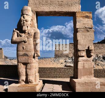 Le temple de Gerf Hussein (Égypte) est un temple dédié au pharaon Ramses II, construit par le vice-roi de Nubie en l'honneur du célèbre Pharaon Banque D'Images