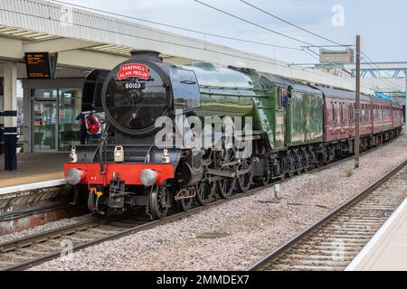 60103 Flying Scotsman à Peterborough avec la tournée « Farewell Alan Pegler » Banque D'Images