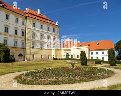 Château baroque de Valtice, région de Lednice et de Valtice, Moravie du Sud, République tchèque Banque D'Images