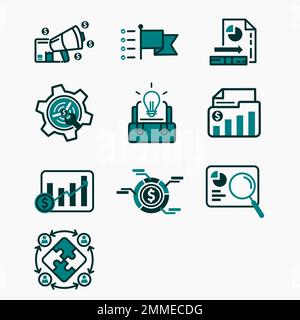 Ensemble d'icônes commerciales et marketing. Peut être utilisé pour les applications professionnelles et les icônes Web Illustration de Vecteur