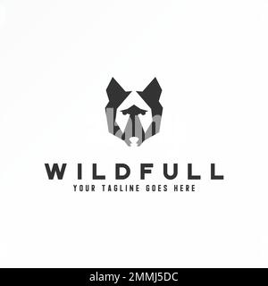 Incroyable géométrique tête de renard image graphique icône logo design abstrait concept vecteur stock. Peut être utilisé comme un symbole lié à l'animal ou à la vicieuse Illustration de Vecteur