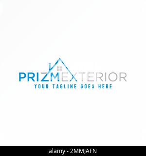 Lettre ou mot PRIZMEXTERIOR sans serif police avec toit maison en Z et X graphique icône logo design abstrait concept vecteur stock développeurs ou initial Illustration de Vecteur