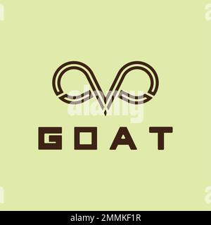 Brebis chèvre cornes idée logo design vecteur icône illustration. Logos du symbole du zodiaque Aries Illustration de Vecteur