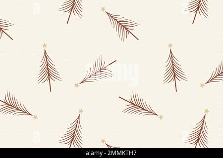 Fond de Noël crème, motif arbres festifs dans un motif de caniche Illustration de Vecteur