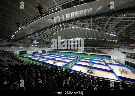 Tokyo, Japon. 27th janvier 2023. Vue générale tennis de table : tous les championnats japonais de tennis de table 2023 au Tokyo Metropolitan Gymnasium à Tokyo, Japon . Credit: AFLO SPORT/Alay Live News Banque D'Images