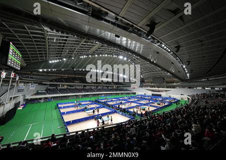 Tokyo, Japon. 27th janvier 2023. Vue générale tennis de table : tous les championnats japonais de tennis de table 2023 au Tokyo Metropolitan Gymnasium à Tokyo, Japon . Credit: AFLO SPORT/Alay Live News Banque D'Images