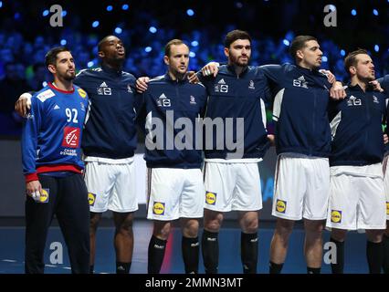 Stockholm, Suède. 29th janvier 2023. Team France lors du Championnat du monde 2023 de l'IHF, finale du handball match entre la France et le Danemark sur 29 janvier 2023 à l'arène Tele2 à Stockholm, en Suède. Photo de Laurent Lairys/ABACAPRESS.COM crédit: Abaca Press/Alay Live News Banque D'Images