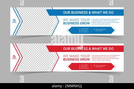 Modèle de bannière Web ou de couverture de médias sociaux. Conception de la page de garde des médias sociaux. Bannière Web d'entreprise Illustration de Vecteur