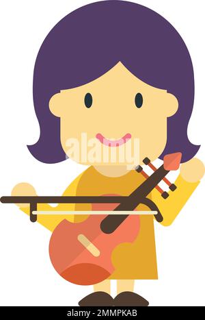 illustration d'un joueur de violon dans un style minimaliste, isolée sur fond Illustration de Vecteur