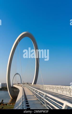 Nanjing Eye sur le pont à pied Banque D'Images