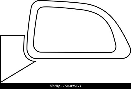 icône de rétroviseur dans un cadre noir isolé sur fond blanc Illustration de Vecteur