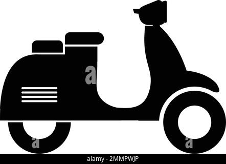 Vecteur d'icône de scooter, signe plat rempli, pictogramme solide isolé sur blanc. Symbole de livraison, illustration du logo. Des images pixel Perfect Illustration de Vecteur