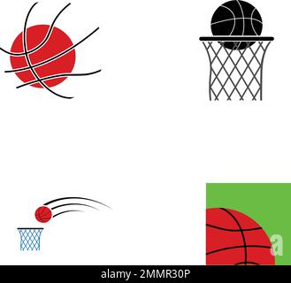 modèle de stok vektor avec logo de boule de panier Illustration de Vecteur