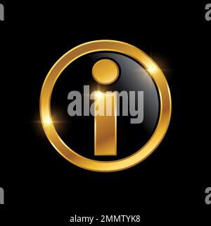 Symbole Golden Info Sign Vector Illustration sur fond noir pour symbole de luxe Illustration de Vecteur