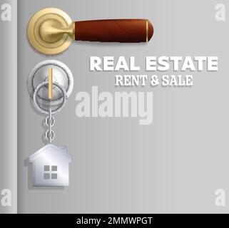 Immobilier, loyer et vente vecteur concept pour affiche, bannière Illustration de Vecteur