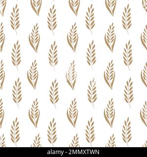 Tissu sans coutures style wheats arrière-plan à motif sans coutures Illustration de Vecteur
