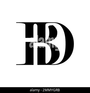 Illustration vectorielle isolée sur fond blanc de Monogram logo vecteur lettres initiales BD Illustration de Vecteur