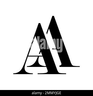 Illustration vectorielle isolée sur fond blanc de Monogram logo vecteur lettres initiales AA Illustration de Vecteur