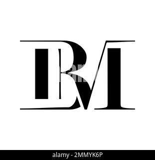 Illustration vectorielle isolée sur fond blanc de Monogram logo vecteur lettres initiales BM Illustration de Vecteur