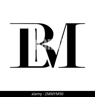 Illustration vectorielle isolée sur fond blanc de Monogram logo vecteur lettres initiales BM Illustration de Vecteur