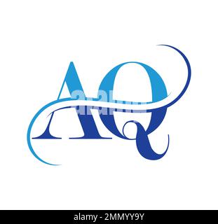 Monogramme logo Vector Illustration du signe sur fond blanc isolé pour Monogramme logo lettres initiales AQ Illustration de Vecteur