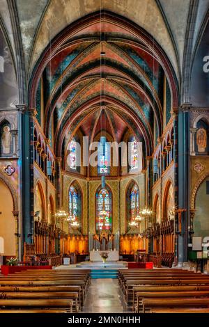 France, Pyrénées Atlantiques, Béarn, Pau, église Saint Jacques, Vue sur la nef intérieure de l'église Saint Jacques Banque D'Images