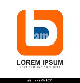 Monogramme logo lettre initiale B Illustration du signe sur fond blanc isolé Illustration de Vecteur