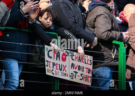 Fan assister à la série Un match de football 2022/23 entre AC Milan et US Sassuolo au stade San Siro, Milan, Italie sur 29 janvier 2023 Banque D'Images