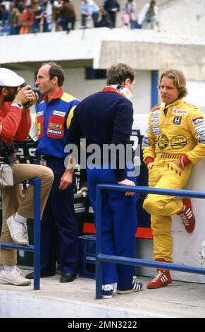 Keke Rosberg au Grand Prix portugais the1985 à Estoril 21/2/1985 Banque D'Images