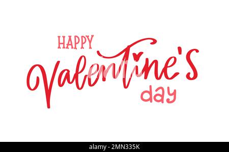 Bonne Saint Valentin lettrage, expression d'amour, calligraphie écrite à la main illustration vectorielle Illustration de Vecteur