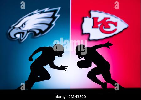 PHOENIX, USA, 30 JANVIER 3, 2023: Philadelphia Eagles vs Kansas City Chiefs. Super Bowl LVII, 2023 final NFL Game Banque D'Images
