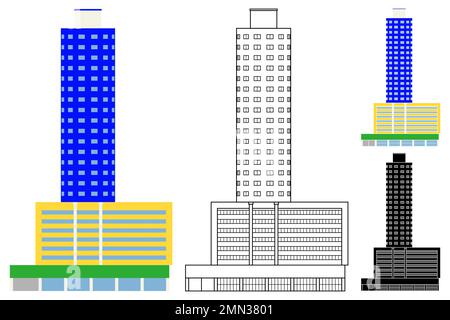 Bâtiment emblématique de Curitiba, Brésil Illustration de Vecteur