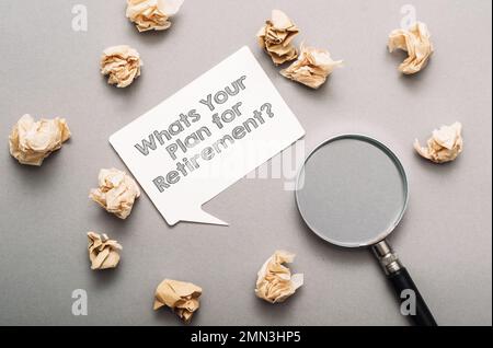 Composition avec texte quelle est votre régime de retraite Banque D'Images