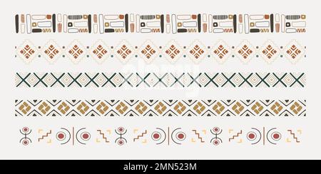 Pinceau Illustrator, motif tribal, jeu d'accessoires vectoriels Illustration de Vecteur