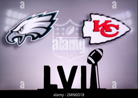 PHOENIX, Etats-Unis, 30 JANVIER 3, 2023: Super Bowl LVII. 2023 finales de la NFL, Philadelphia Eagles vs. Kansas City Chiefs Banque D'Images